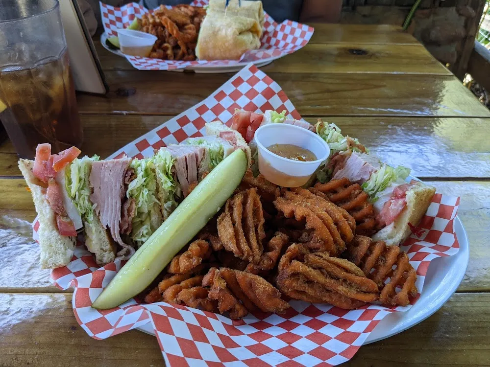Club Sandwich and Sweet Potato Fries